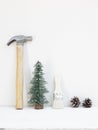 Merry christmas and Happy New year with handy tools background c Royalty Free Stock Photo