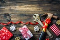 Merry christmas and Happy New year with handy tools background Royalty Free Stock Photo
