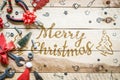 Merry Christmas and Happy new year handy tools gift background concept. Flat lay top view