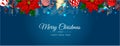 Merry Christmas and Happy New Year Holiday white banner illustration. Xmas design with realistic vector 3d objects