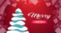 Merry christmas happy new year holidays concept postcard snowy fir tree red background greeting card horizontal Royalty Free Stock Photo