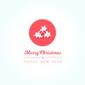 Merry Christmas & Happy New Year Holly Icon