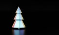 Merry Christmas and Happy New Year holographic tree. Christmas holographic trendy design with Xmas pine fir tree for greeting card