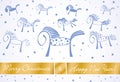 Merry christmas and happy new year horses card 201 Royalty Free Stock Photo