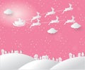 Merry Christmas and happy new year. Illustration of santa claus on the sky coming to city ,concept Merry Christmas and happy new y Royalty Free Stock Photo