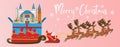 Merry Christmas and Happy New Year.Illustration of Santa Claus