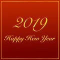 Happy New Year 2019 loading spark gold red vector logo icon Royalty Free Stock Photo