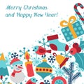 Merry Christmas and Happy New Year invitation card