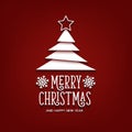 Merry Christmas and Happy New Year lettering template. Greeting card or invitation. Vector vintage illustration. Royalty Free Stock Photo