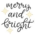 Merry Christmas and happy new year lettering.