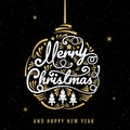 Merry Christmas, happy new year, logo & symbol design, vector il Royalty Free Stock Photo