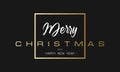 Merry Christmas and Happy New Year Luxury black and gold Design. Golden lettering template for your banner or flyer Royalty Free Stock Photo