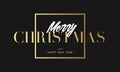 Merry Christmas and Happy New Year Luxury black and gold Design. Golden lettering template for your banner or flyer Royalty Free Stock Photo