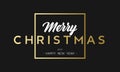 Merry Christmas and Happy New Year Luxury black and gold Design. Golden lettering template for your banner or flyer Royalty Free Stock Photo