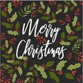 Merry Christmas happy New Year, mistletoe seamless pattern vector.