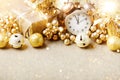 Merry Christmas and Happy New Year. A New Year`s background with New Year decorations.New Year`s card. Royalty Free Stock Photo