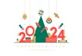 Merry Christmas and Happy New Year 2024 number