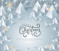 Merry Christmas and Happy New Year. paper art and craft style.Calligraphy Royalty Free Stock Photo