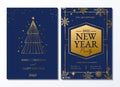 Merry Christmas and Happy New Year party invitation. Luxury Xmas design