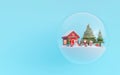 Merry Christmas and Happy New Year, Christmas party with Santa Claus and friend in a snow globe Royalty Free Stock Photo