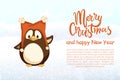 Merry Christmas and Happy New Year, Penguin in Hat