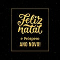 Merry Christmas and Happy New Year in portuguese Royalty Free Stock Photo