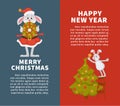 Merry Christmas and happy New Year posters with text Royalty Free Stock Photo