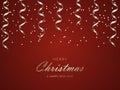 Merry christmas and Happy new year red luxury background with golden confetti Royalty Free Stock Photo