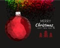 Merry christmas happy new year red ornament ball Royalty Free Stock Photo