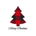 Merry christmas and happy new year red xmas pine tree. Holiday decoration card design. EPS10 vector Royalty Free Stock Photo