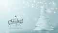 Merry Christmas and Happy New Year sale banner background with paper art and craft style. Royalty Free Stock Photo