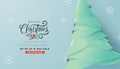 Merry Christmas and Happy New Year sale banner background with paper art and craft style. Royalty Free Stock Photo