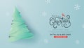 Merry Christmas and Happy New Year sale banner background with paper art and craft style. Royalty Free Stock Photo