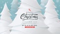 Merry Christmas and Happy New Year sale banner background with paper art and craft style Royalty Free Stock Photo