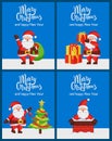 Merry Christmas Happy New Year Santa Claus Banners Royalty Free Stock Photo