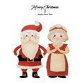 Merry Christmas and Happy New Year with Santa Claus and his wife Mrs. Claus standing together vector Royalty Free Stock Photo