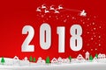 Merry Christmas and Happy New Year 2018,Santa Claus Royalty Free Stock Photo