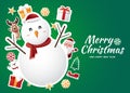 merry christmas happy new year Santa Claus Snowman Polar bear Reindeer illustration vector christmas green Santa gang