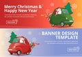 Merry Christmas and Happy New Year Santa Drive Car Banner Design