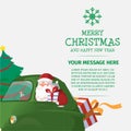 Merry Christmas and Happy New Year Santa Drive Car