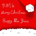 Merry Christmas and Happy New Year 2016 Santa Hat Royalty Free Stock Photo