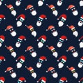 Merry Christmas and Happy New Year Seamless Pattern with Santa Claus Photo Booth, Hats, Mustache and Beards