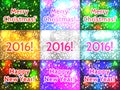 Merry Christmas! Happy New Year! 2016! Set of the Holiday Christ Royalty Free Stock Photo