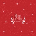 Merry Christmas & Happy New year. simple text Merry Christmas & Happy New year from handwriting decorate with floral and snowflake