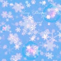 Merry Christmas and happy new year snowflakes winter greeting card