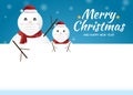 Merry Christmas and Happy New Year, Snowman blank greeting card template