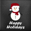 Merry Christmas and Happy New Year. 2019. Snowman. Happy holidays. Black background. Vector illustration Royalty Free Stock Photo