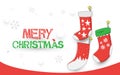 Merry Christmas. happy new year. Christmas socks on white background