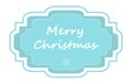 Merry Christmas and Happy New Year soft realistic blue greeting card with snowflake and text