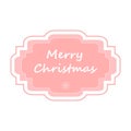 Merry Christmas and Happy New Year soft realistic pink greeting card with snowflake